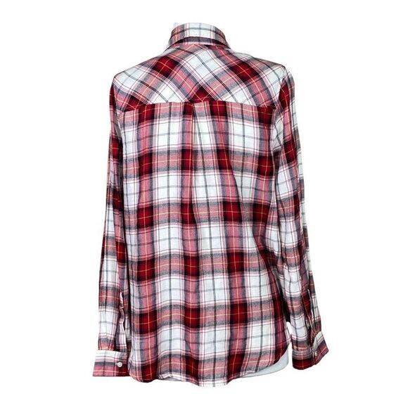Lucky Brand Red Plaid Button Up Size Medium New - Picture 3 of 8
